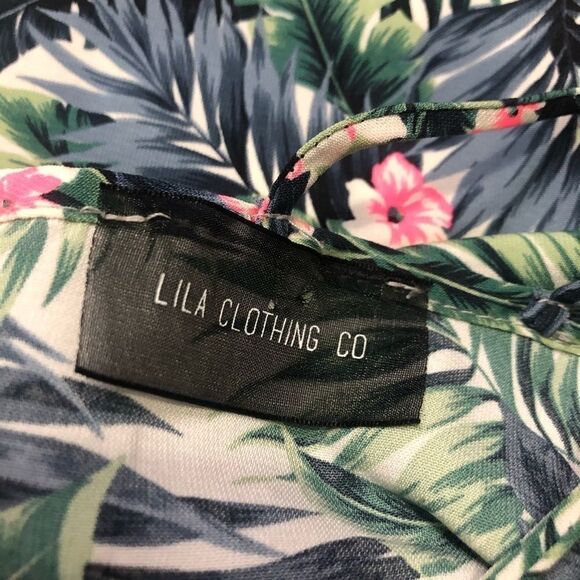 Lila Clothing Co Palm & Flower Crisscross Sundress - Picture 4 of 7